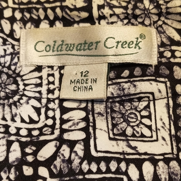 Coldwater Creek black white pattern button up lightweight jacket size 12 - Picture 7 of 9